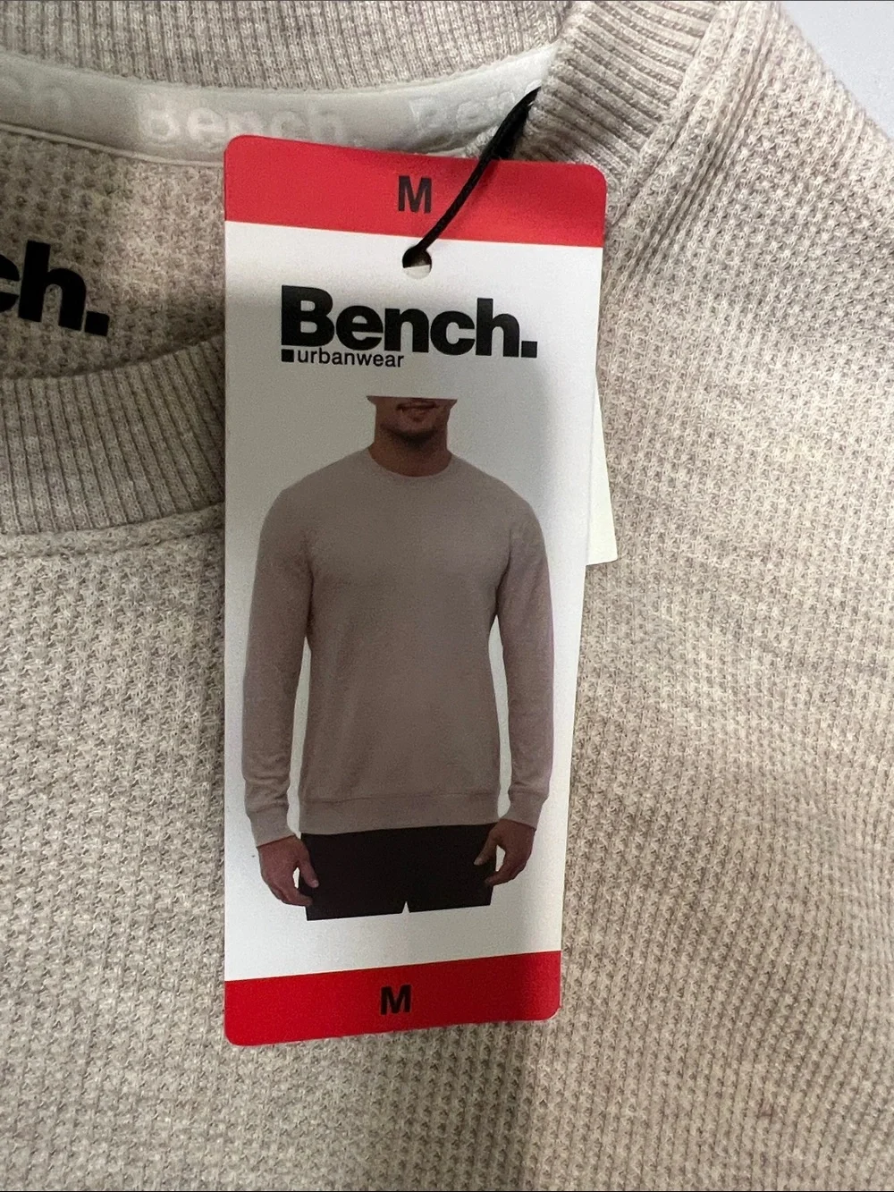 Bench Men's Crewneck Sweater in Heather Oatmeal Size M